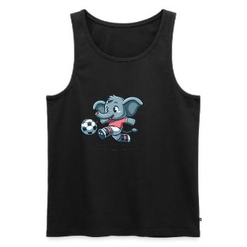 Cute Soccer Player Elephant - Men's Premium Organic Tank Top - black - Front - Michal (187cm)