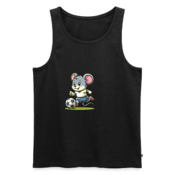 Souris de joueur de football mignon - Débardeur bio Premium Homme - noir - Devant - Michal (187cm)