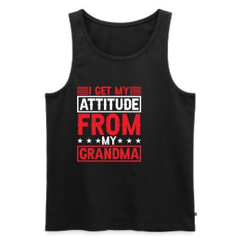 Je tiens mon attitude de ma grand-mère 2 - Débardeur bio Premium Homme - noir - Devant - Michal (187cm)