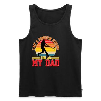 I Hit A Homerun Scoring You As My Dad - Men's Premium Organic Tank Top - black - Front - Michal (187cm)