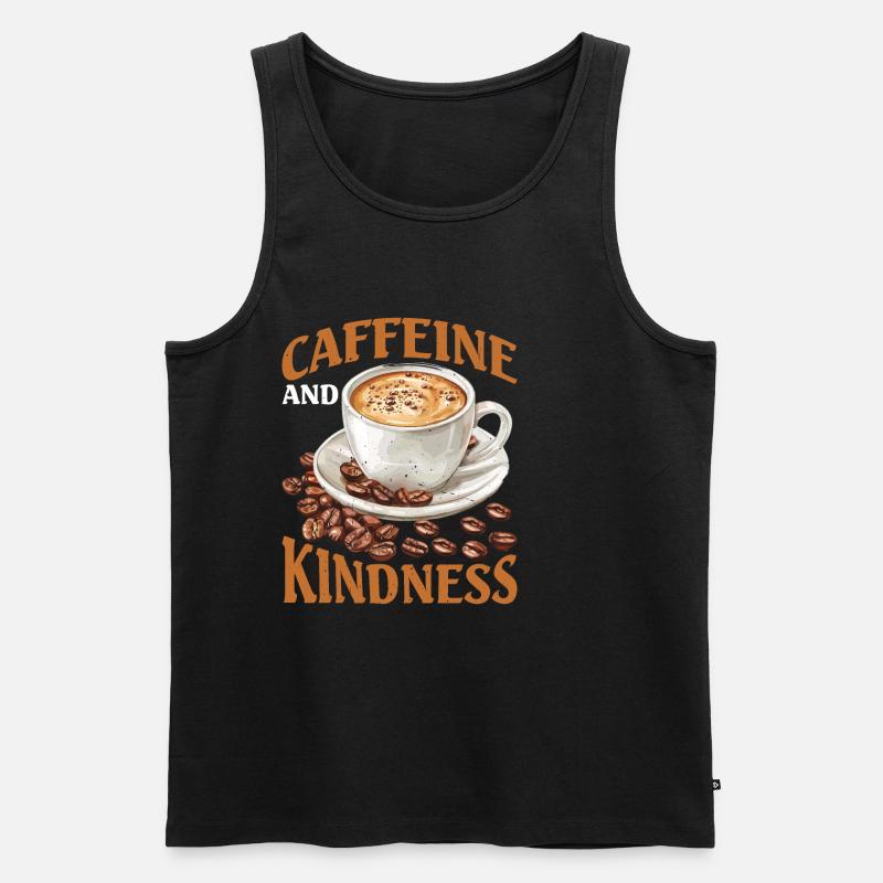 Caffeine And Kindness 5 - Männer Premium Bio Tank Top - Schwarz