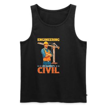 Engineering Is Rarely Civil 6 - Männer Premium Bio Tank Top - Schwarz - Vorne - Michal (187cm)