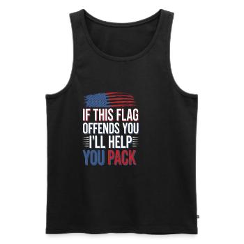 If This Flag Offends You I'll Help You Pack - Männer Premium Bio Tank Top - Schwarz - Vorne - Michal (187cm)