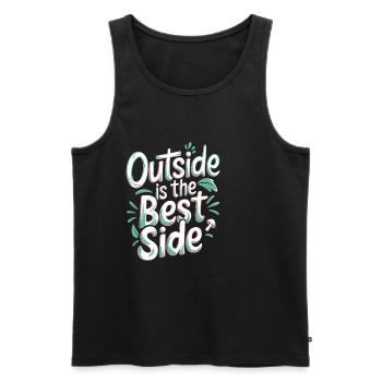 Outside Is The Best Side - Männer Premium Bio Tank Top - Schwarz - Vorne - Michal (187cm)