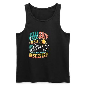 Aw Ship It's A Besties Trip 3 - Männer Premium Bio Tank Top - Schwarz - Vorne - Michal (187cm)