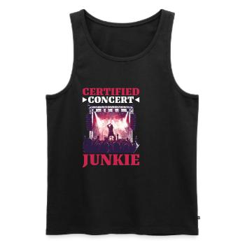 Certified Concert Junkie 13 - Männer Premium Bio Tank Top - Schwarz - Vorne - Michal (187cm)