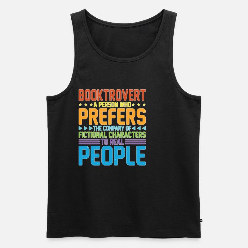 Booktrovert Definition Description 30 - Männer Premium Bio Tank Top - Schwarz