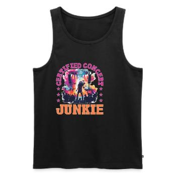 Certified Concert Junkie 12 - Männer Premium Bio Tank Top - Schwarz - Vorne - Michal (187cm)