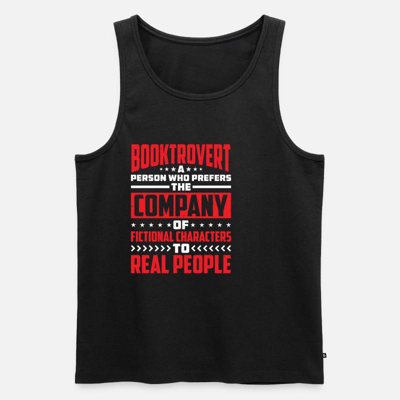 Booktrovert Definition Description 31 - Männer Premium Bio Tank Top - Schwarz
