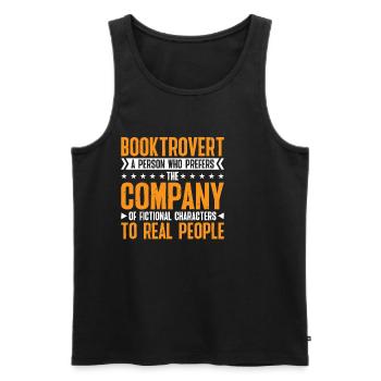 Booktrovert Definition Description 32 - Männer Premium Bio Tank Top - Schwarz - Vorne - Michal (187cm)