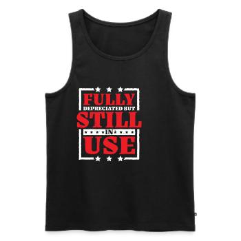 Fully Depreciated But Still In Use 33 - Männer Premium Bio Tank Top - Schwarz - Vorne - Michal (187cm)