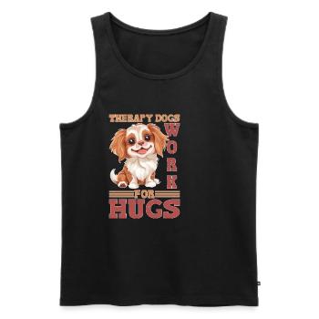 Therapy Dogs Work For Hugs 2 - Männer Premium Bio Tank Top - Schwarz - Vorne - AI Model Male 178 light (178cm)