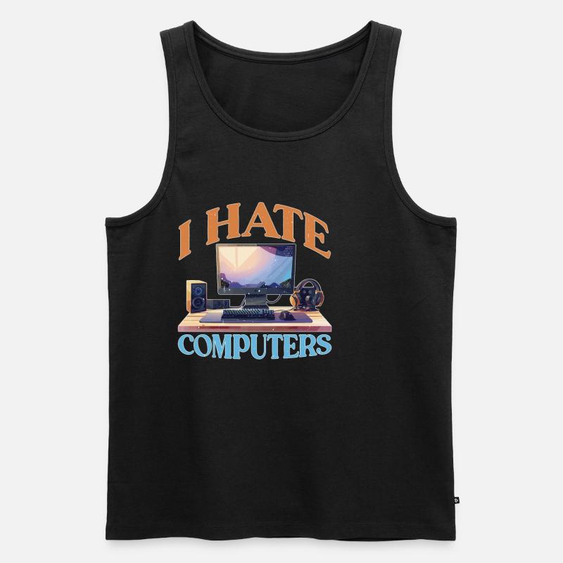 I Hate Computers 2 - Männer Premium Bio Tank Top - Schwarz
