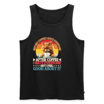 After Coffee I Hate Everyone I Feel Good About It2 - Männer Premium Bio Tank Top - Schwarz - Vorne - AI Model Male 178 light (178cm)