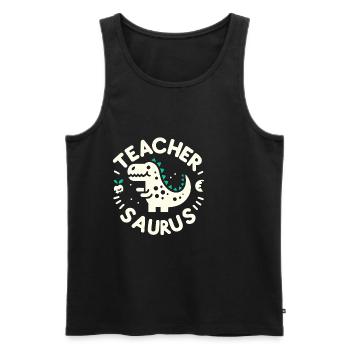 Teacher-saurus 7 - Männer Premium Bio Tank Top - Schwarz - Vorne - Michal (187cm)