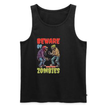 Beware Of Smartphone Zombies 2 - Männer Premium Bio Tank Top - Schwarz - Vorne - Michal (187cm)