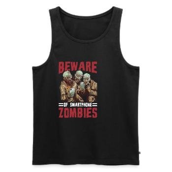 Beware Of Smartphone Zombies - Männer Premium Bio Tank Top - Schwarz - Vorne - Michal (187cm)