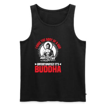 I Have The Body Of A God Unfortunately It's Buddha - Männer Premium Bio Tank Top - Schwarz - Vorne - Michal (187cm)