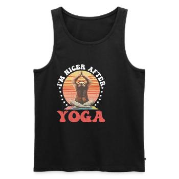 I'm Nicer After Yoga - Männer Premium Bio Tank Top - Schwarz - Vorne - Michal (187cm)