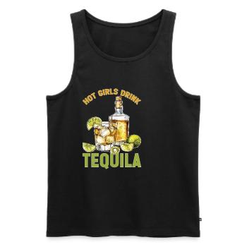 Hot Girls Drink Tequila 2 - Männer Premium Bio Tank Top - Schwarz - Vorne - AI Model Male 178 light (178cm)
