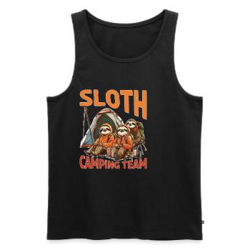Sloth Camping Team - Männer Premium Bio Tank Top - Schwarz - Vorne - Michal (187cm)