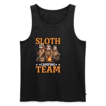 Sloth Camping Team 2 - Männer Premium Bio Tank Top - Schwarz - Vorne - Michal (187cm)