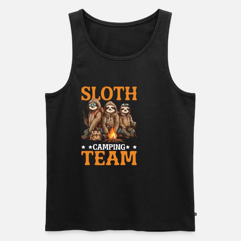 Sloth Camping Team 2 - Männer Premium Bio Tank Top - Schwarz