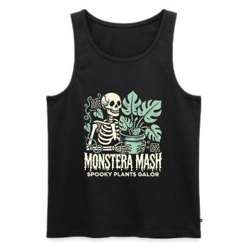 Monstera Mash - gruseliges Pflanzenliebhaber-Design - Männer Premium Bio Tank Top - Schwarz - Vorne - AI Model Male 178 light (178cm)