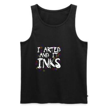 I Arted And It Inks 4 - Männer Premium Bio Tank Top - Schwarz - Vorne - Michal (187cm)