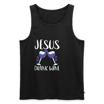 Jesus Drank Wine 4 - Männer Premium Bio Tank Top - Schwarz - Vorne - AI Model Male 178 light (178cm)