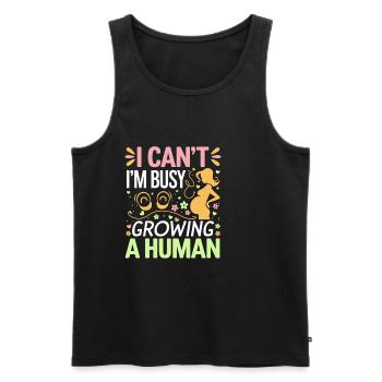 I Can't I'm Busy Growing A Human 8 - Männer Premium Bio Tank Top - Schwarz - Vorne - Michal (187cm)