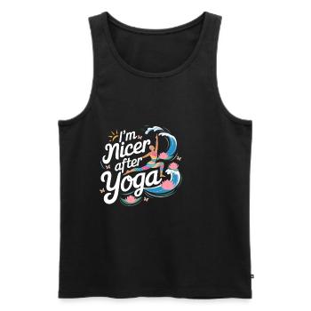 I'm Nicer After Yoga 6 - Männer Premium Bio Tank Top - Schwarz - Vorne - Michal (187cm)
