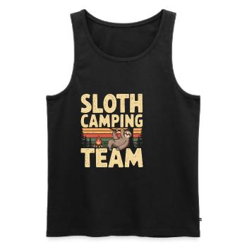 Sloth Camping Team 6 - Männer Premium Bio Tank Top - Schwarz - Vorne - Michal (187cm)