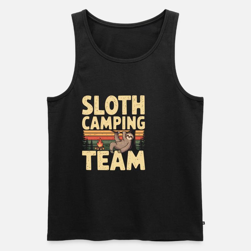 Sloth Camping Team 6 - Männer Premium Bio Tank Top - Schwarz
