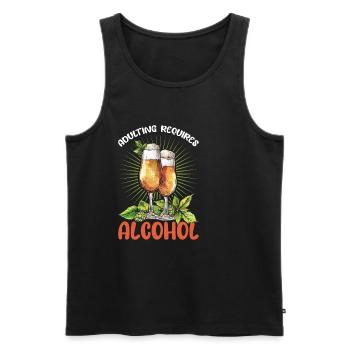 Adulting Requires Alcohol 2 - Männer Premium Bio Tank Top - Schwarz - Vorne - AI Model Male 178 light (178cm)