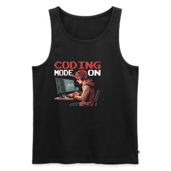 Coding Mode On 2 - Männer Premium Bio Tank Top - Schwarz - Vorne - Michal (187cm)