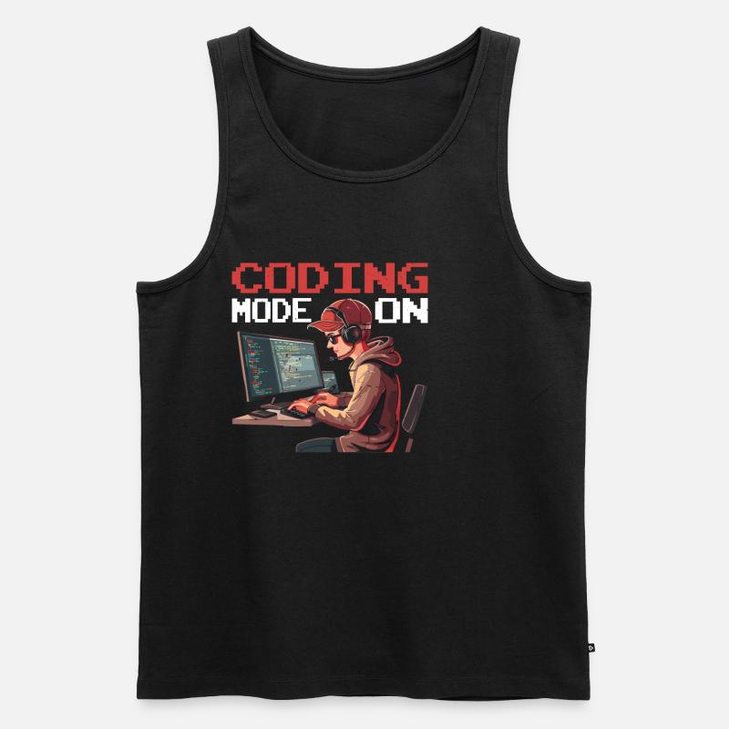 Coding Mode On 2 - Männer Premium Bio Tank Top - Schwarz