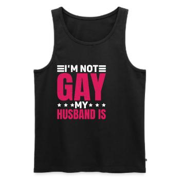 I'm Not Gay My Husband Is 2 - Männer Premium Bio Tank Top - Schwarz - Vorne - Michal (187cm)