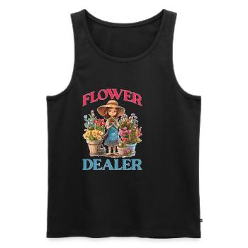 Flower Dealer - Männer Premium Bio Tank Top - Schwarz - Vorne - Michal (187cm)