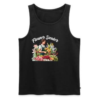 Flower Dealer 2 - Männer Premium Bio Tank Top - Schwarz - Vorne - Michal (187cm)