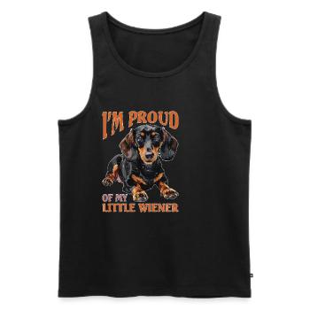 I'm Proud Of My Little Wiener - Männer Premium Bio Tank Top - Schwarz - Vorne - Michal (187cm)