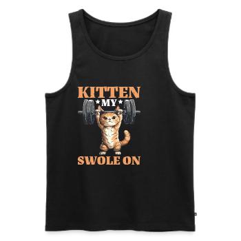 Kitten My Swole On - Männer Premium Bio Tank Top - Schwarz - Vorne - Michal (187cm)