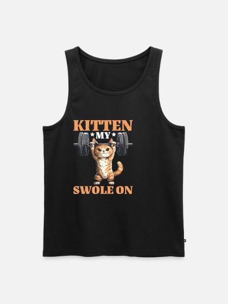 Kitten My Swole On - Männer Premium Bio Tank Top - Schwarz