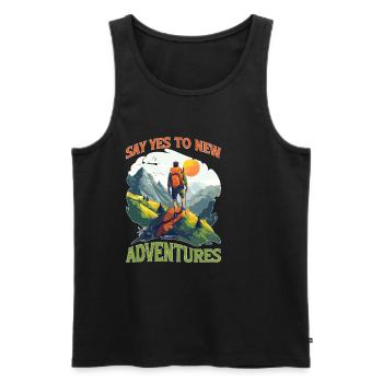 Say Yes To New Adventures 6 - Männer Premium Bio Tank Top - Schwarz - Vorne - Michal (187cm)