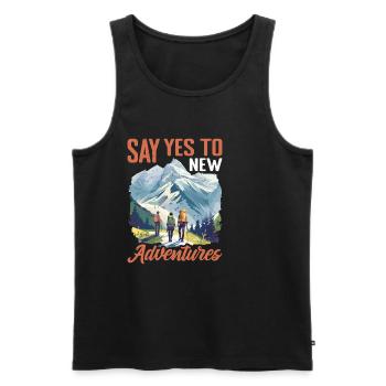 Say Yes To New Adventures 5 - Männer Premium Bio Tank Top - Schwarz - Vorne - Michal (187cm)