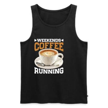 Weekends Coffee Running - Männer Premium Bio Tank Top - Schwarz - Vorne - Michal (187cm)
