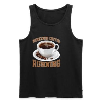 Weekends Coffee Running 2 - Männer Premium Bio Tank Top - Schwarz - Vorne - Michal (187cm)