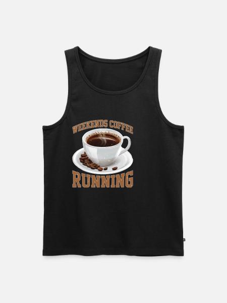 Weekends Coffee Running 2 - Männer Premium Bio Tank Top - Schwarz