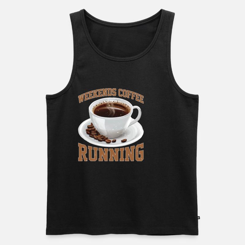 Weekends Coffee Running 2 - Männer Premium Bio Tank Top - Schwarz