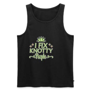 I Fix Knotty People - Männer Premium Bio Tank Top - Schwarz - Vorne - Michal (187cm)